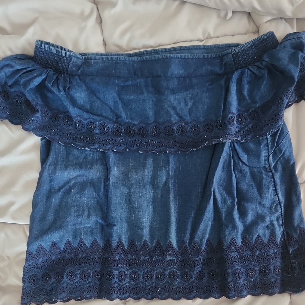 GAP Navy Off-Shoulder Blouse, Size M